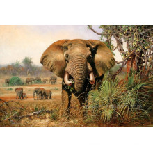 Handgemalte Elefantenmalerei auf Leinwand